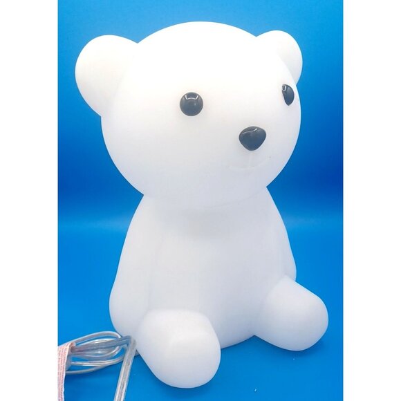 Glowing 14" Led Blow Molded Nightlight Lamp White Polar Teddy Bear Vtg Target - Picture 5 of 7